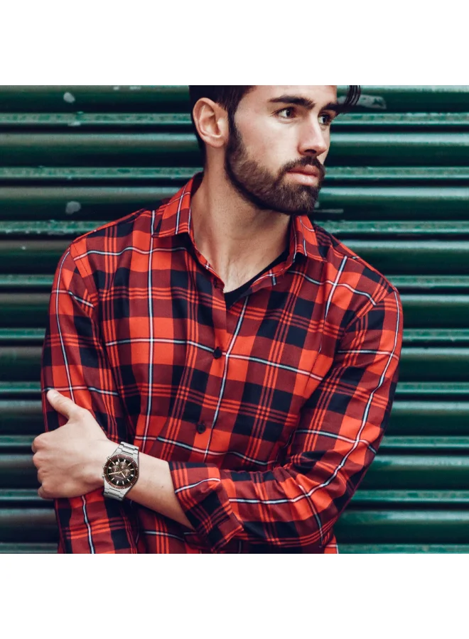 لي كوبر ساعة لي كوبر رجالية متعددة الوظائف بقرص بني داكن