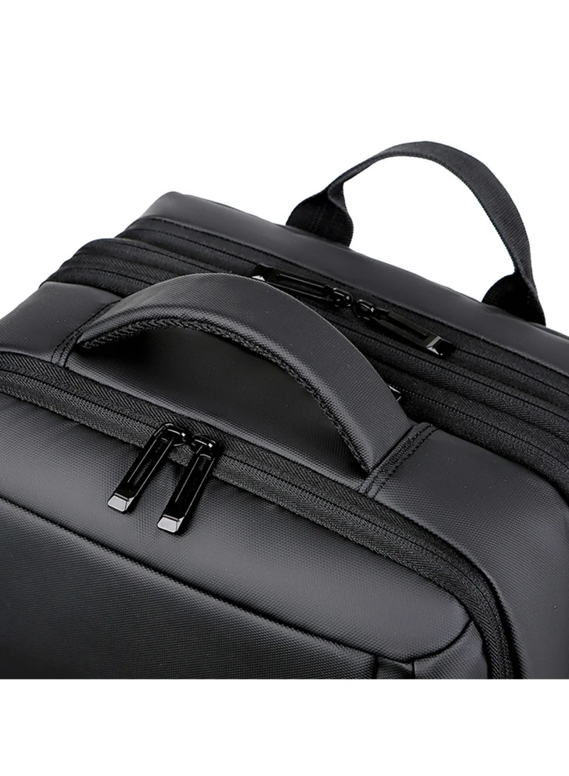 Hike Black Expandable Premium Computer Backpack Water Resistant Shoulder Daypack with 360° Degree Opening Compartment and Built in USB Port for Travel/Business/College, HKY3730, Black  | Best Price UAE