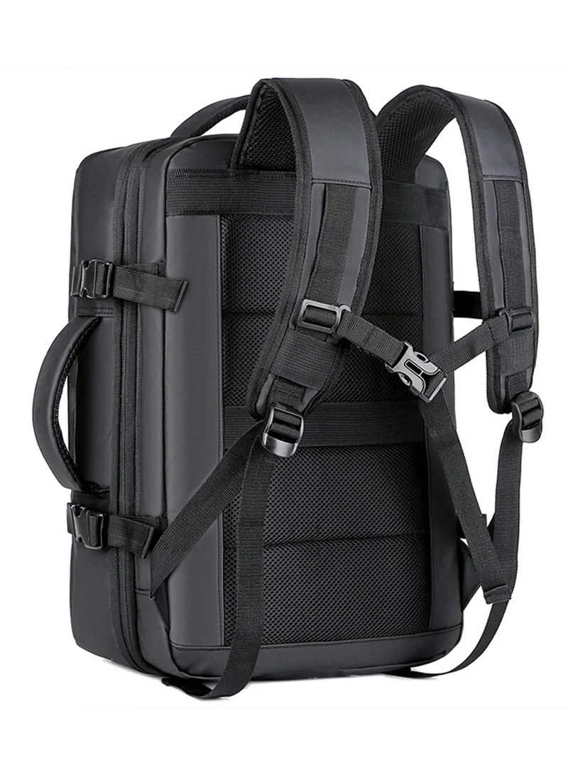 Hike Black Expandable Premium Computer Backpack Water Resistant Shoulder Daypack with 360° Degree Opening Compartment and Built in USB Port for Travel/Business/College, HKY3730, Black  | Best Price UAE