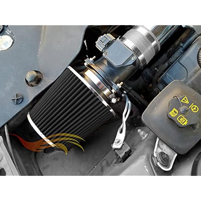Rtunes Racing فلتر هواء بارد قصير بديل مخروط 6" 152 مم لمدخل شاحنة قابل للغسل وقابل للأداء (طول 6") - Image 3