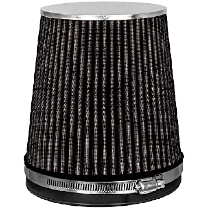 Rtunes Racing فلتر هواء بارد قصير بديل مخروط 6" 152 مم لمدخل شاحنة قابل للغسل وقابل للأداء (طول 6") - Image 1