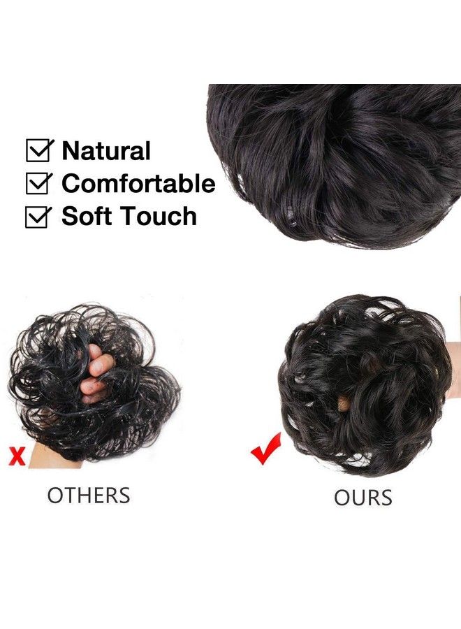 MORICA 2Pcs Messy Hair Bun Extensions Curly Wavy Messy Synthetic Chignon Hairpiece Scrunchie Scrunchy Updo Hairpiece For Women. - Image 5