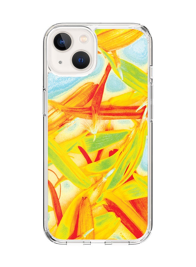 Stylizedd Classic Clear Case for Apple iPhone 14 Plus Case Hybrid Soft Cover Flexible Edges Anti Drop TPU PC Gel Thin Transparent Cover - Pastel Petals Full Print