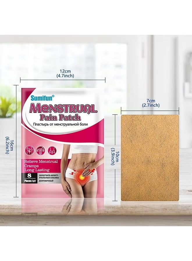 سوميفون رقعة آلام الدورة الشهرية ، تدفئة الجسم ، تخفيف البرد ، وسادات التدفئة تخفف من تقلصات البطن وجميع التشنجات ، القولون العصبي ومرض التهاب الأمعاء - يحتوي على زيت الأوكالبتوس والمنثول 8 قطع - Image 5
