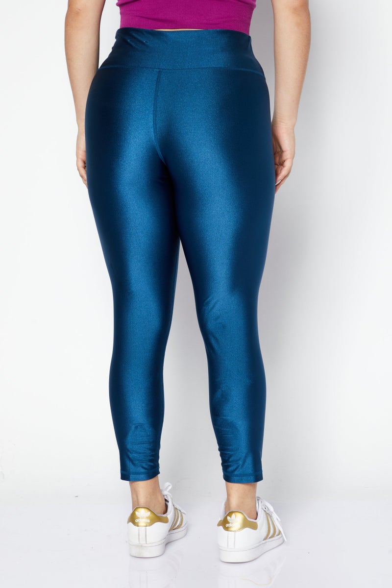 DKNY Sport Women Sportswear Fit Outdoor Leggings, Teal Blue - Image 3