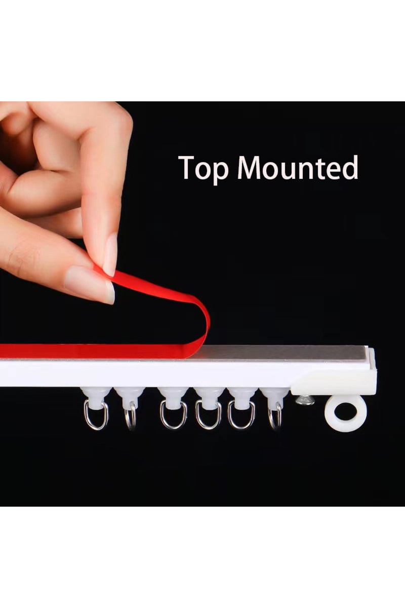 مسار ستائر ذاتي اللصق بطول 50 سم، يُثبّت من الأعلى بدون ثقب، بتقنية النانو الصامتة.