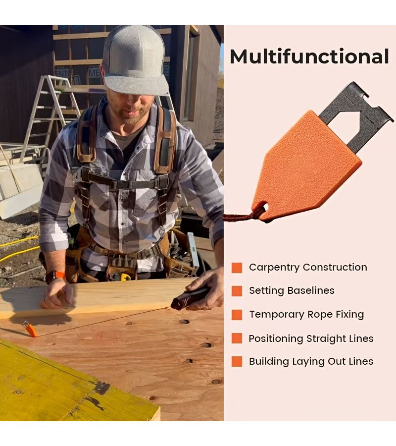 One Handed Rope Anchor Hook Carpentry Tool 1pc for Woodworking Roofing Framing Layout - Image 4
