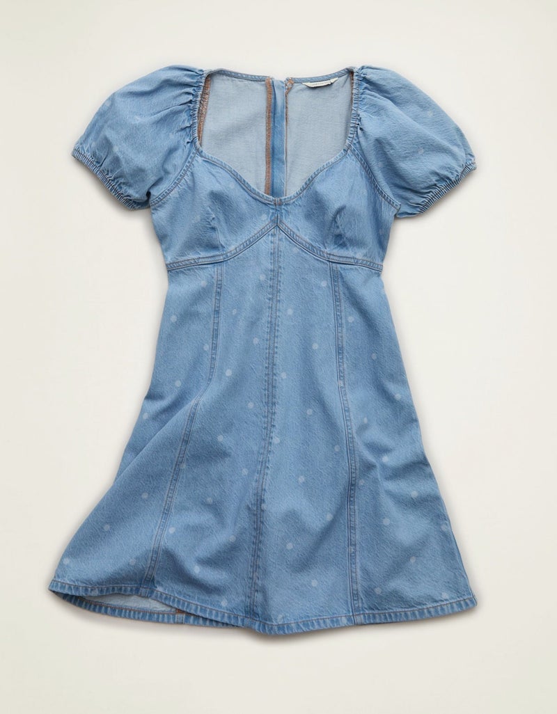 AE Puff Sleeve Denim Mini Dress