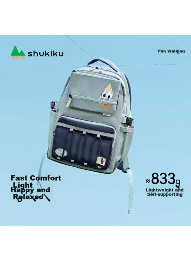 Shukiku Funseekids Children's Spine Protection School Bag Primary School Students Ultra-lightweight Load-reducing Backpack Double Shoulder Bag Gift Box Packaging Lotus Pink - Medium Size - Image 4