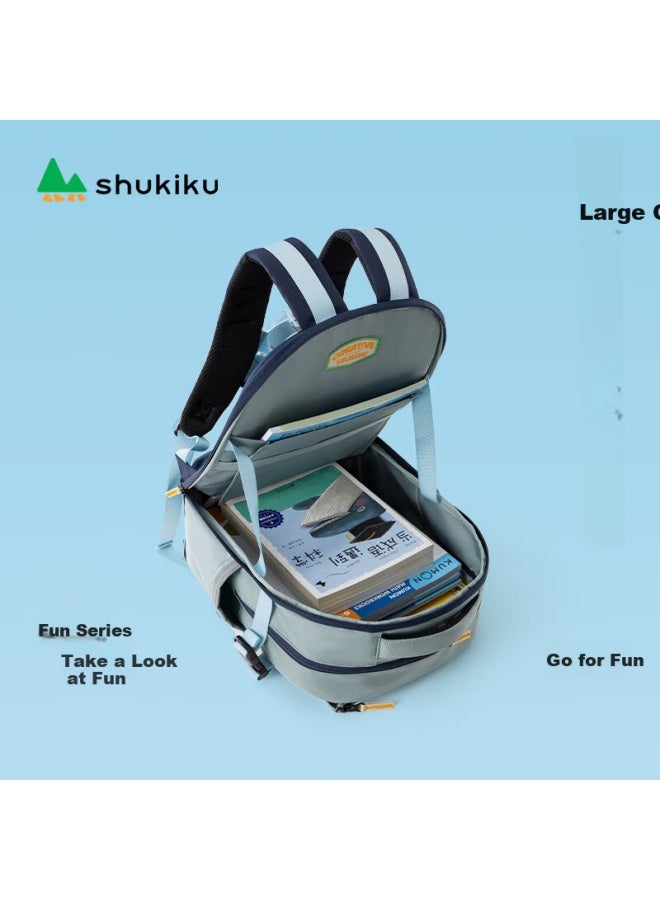 Shukiku Funseekids Children's Spine Protection School Bag Primary School Students Ultra-lightweight Load-reducing Backpack Double Shoulder Bag Gift Box Packaging Lotus Pink - Medium Size - Image 2