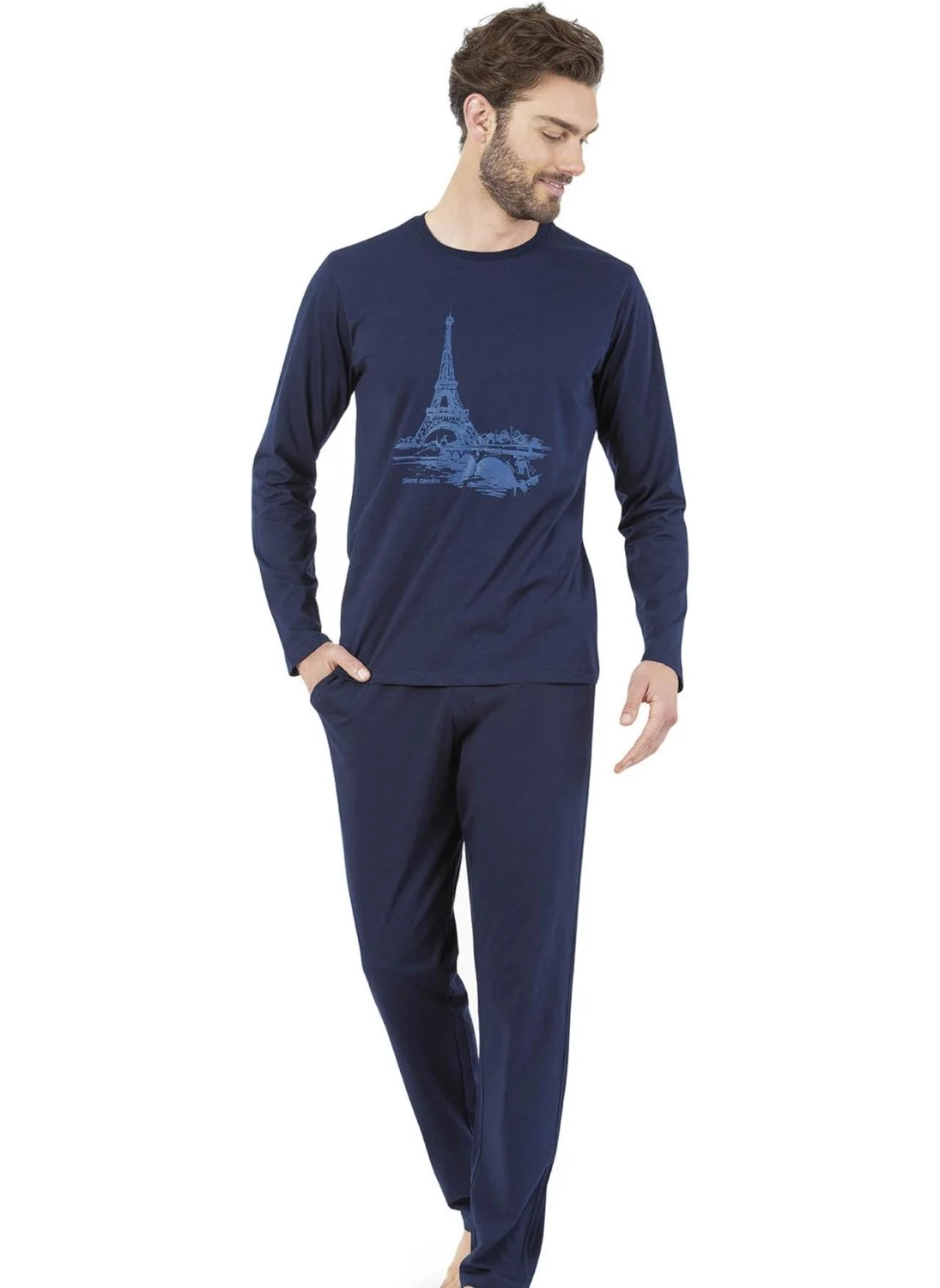بيير كاردان Men's Pajama Set, Cotton, Pocket Detail