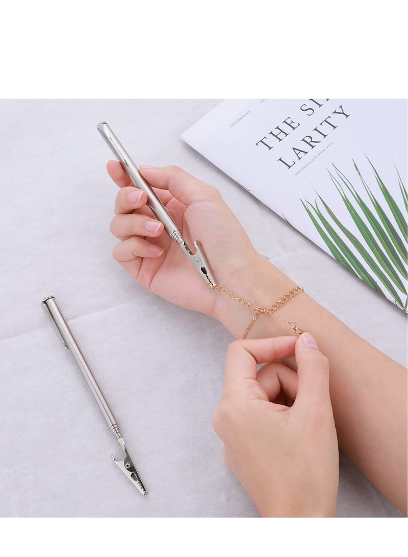 2 Pieces Telescoping Bracelet Jewelry Helper Tool Telescoping Metal Alligator Clip Bracelet Alligator Clamp Mechanics Home Automobile Repairing Jewelry Fastening Picking Items - Image 3