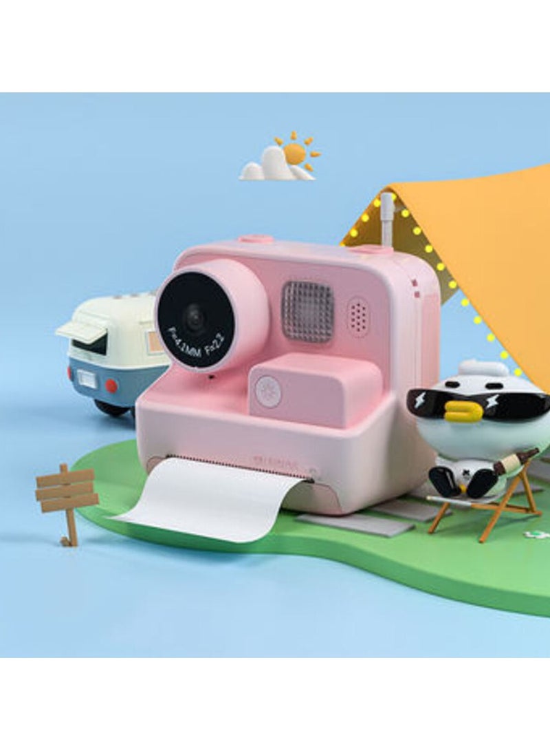 بيكوسيسي كاميرا رقمية مع طباعة - كاميرا سيلفي للأطفال فيديو 1080 بكسل كاميرا رقمية للأطفال مع صور بفاصل زمني، وتسجيل متتابع، وتسجيل متكرر | كاميرا لعبة تعليمية A/R - Image 2