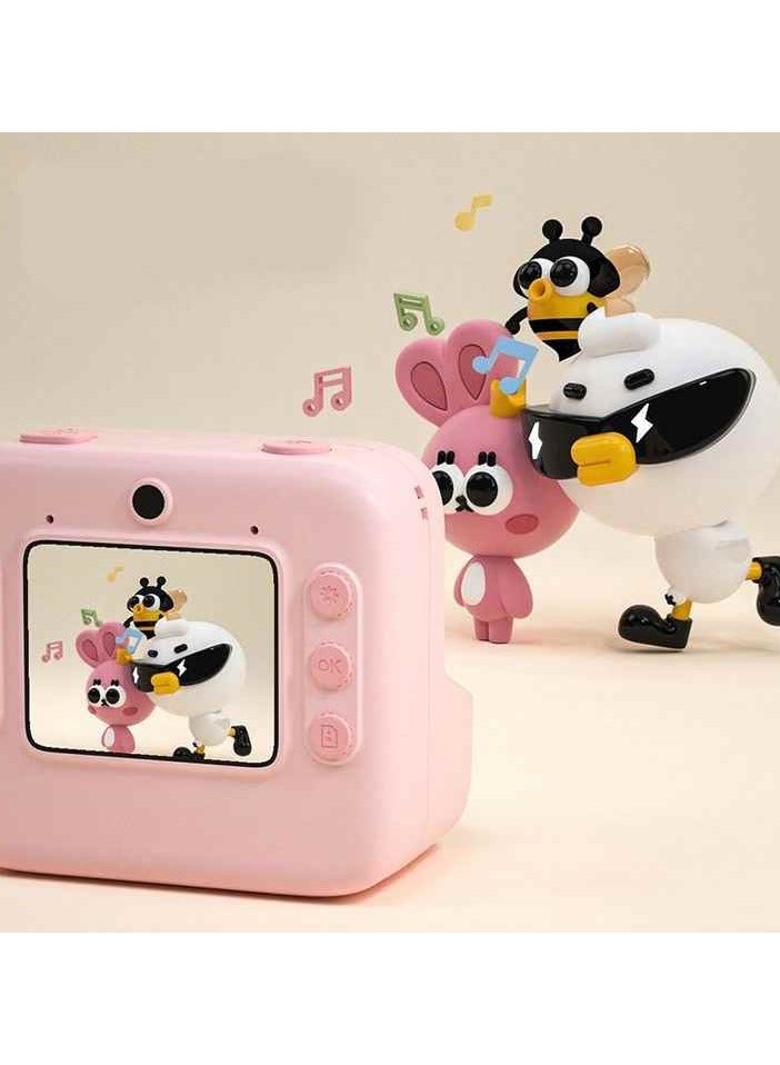 بيكوسيسي كاميرا رقمية مع طباعة - كاميرا سيلفي للأطفال فيديو 1080 بكسل كاميرا رقمية للأطفال مع صور بفاصل زمني، وتسجيل متتابع، وتسجيل متكرر | كاميرا لعبة تعليمية A/R - Image 4