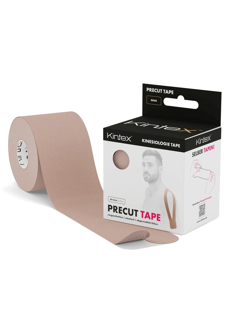 Kintex German PreCut Kinesiology Sports Tape - Muscle Support and Recovery, Waterproof, Breathable 20 Strips (25 cm x 5 cm) per Roll- Beige - pzsku/Z36286CAF1126D80237F2Z/45/_/1721659306/206b58c0-1dd3-4019-ba22-6d669eeac694