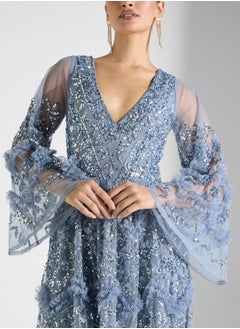 Maya Embellished Rudffled Maxi Dress  - Image 3