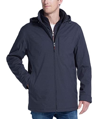 Weatherproof Ultra Tech Men's Jacket, Winter Rain Coat with Fleece Bib, Removable Hood, Waterproof Shell, Lightweight Outdoor Tech Wear for Men - Hooded Winter Jacket, Charcoal Heather Small - Image 1
