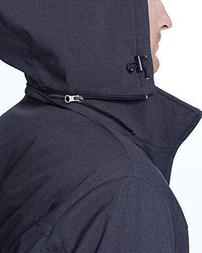 Weatherproof Ultra Tech Men's Jacket, Winter Rain Coat with Fleece Bib, Removable Hood, Waterproof Shell, Lightweight Outdoor Tech Wear for Men - Hooded Winter Jacket, Charcoal Heather Small - Image 4