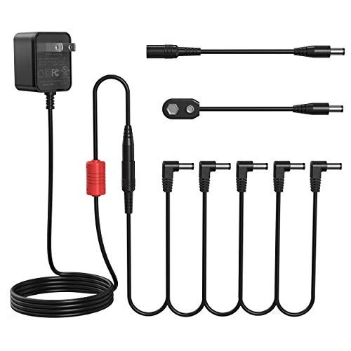 Donner DPA-100 Guitar Pedal Power Supply Adapter 9V DC 1A Tip Negative 5 Way Daisy Chain Cables for Effect Pedal - Image 1