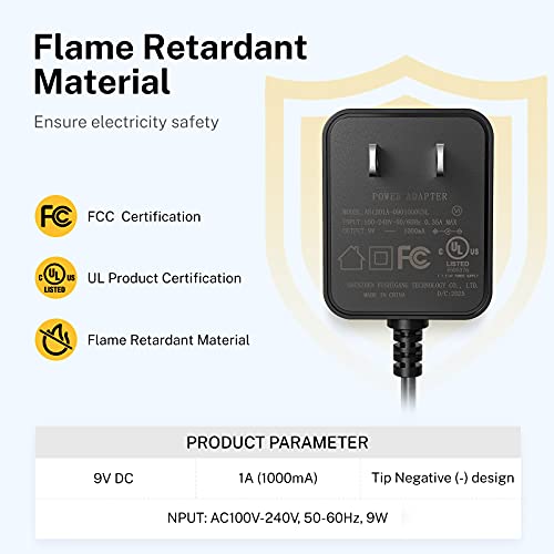 Donner DPA-100 Guitar Pedal Power Supply Adapter 9V DC 1A Tip Negative 5 Way Daisy Chain Cables for Effect Pedal - Image 3