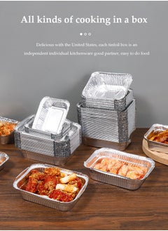 DUNISO 15 Pcs Aluminum Foil Tray, Disposable Aluminium Rectangle Containers, Oil Resistant Aluminum Foil Tin Box, Heat Resistant And Durable, Used For Cooking, Baking, Baking,600ml  - Image 2