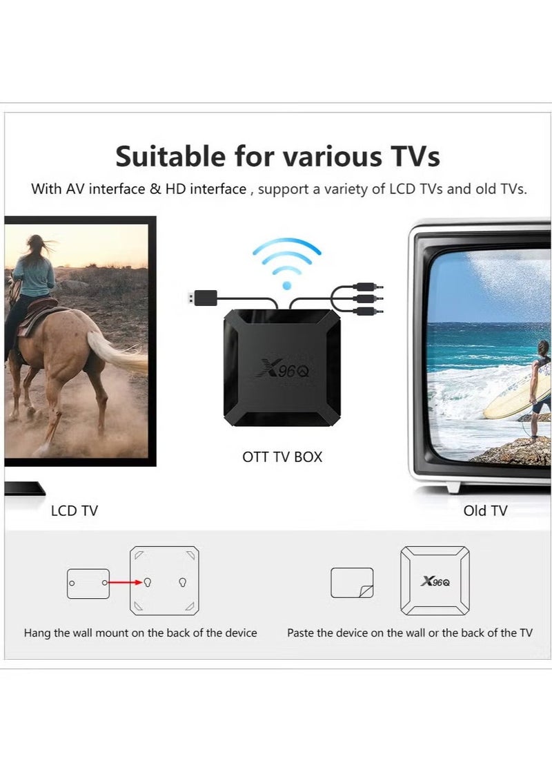 ELTRAZONE - X96Q Android 10.0 Set Top Box - Allwinner H313 Quad-Core Processor, 16GB Storage, V7545EU-16G_P, Black – Smart TV Box for Streaming, Gaming, and Apps - Image 1