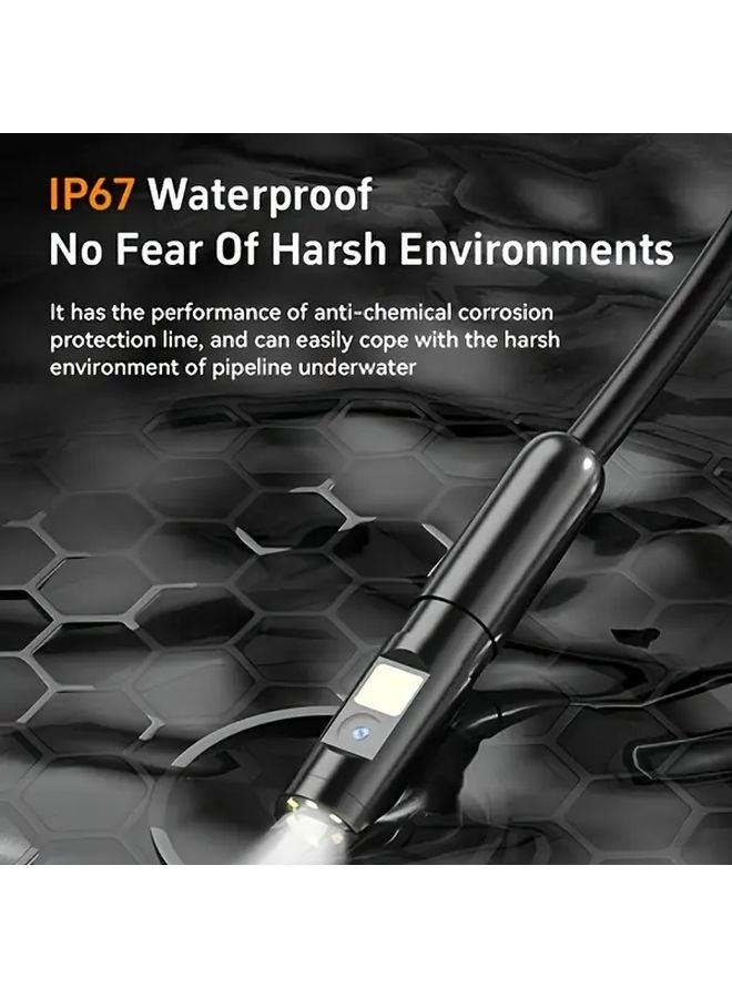 Orange Dual Lens 8mm 393.7 Inch IP67 HD Industrial Endoscope Camera - Image 3