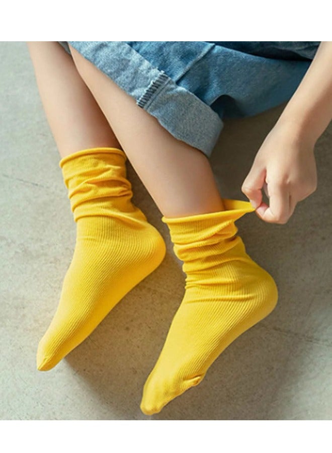 ZCM-HAPPY 22 Pairs of Multicolor Women's Mid-Tube Socks - Solid Color Ice Socks Best for Spring Summer - Image 5