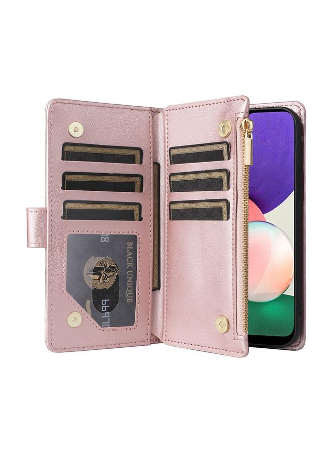 erorex Case For Samsung Galaxy S21+ 5G Crossbody Zipper Wallet Rhombus Leather Phone Case - Image 4