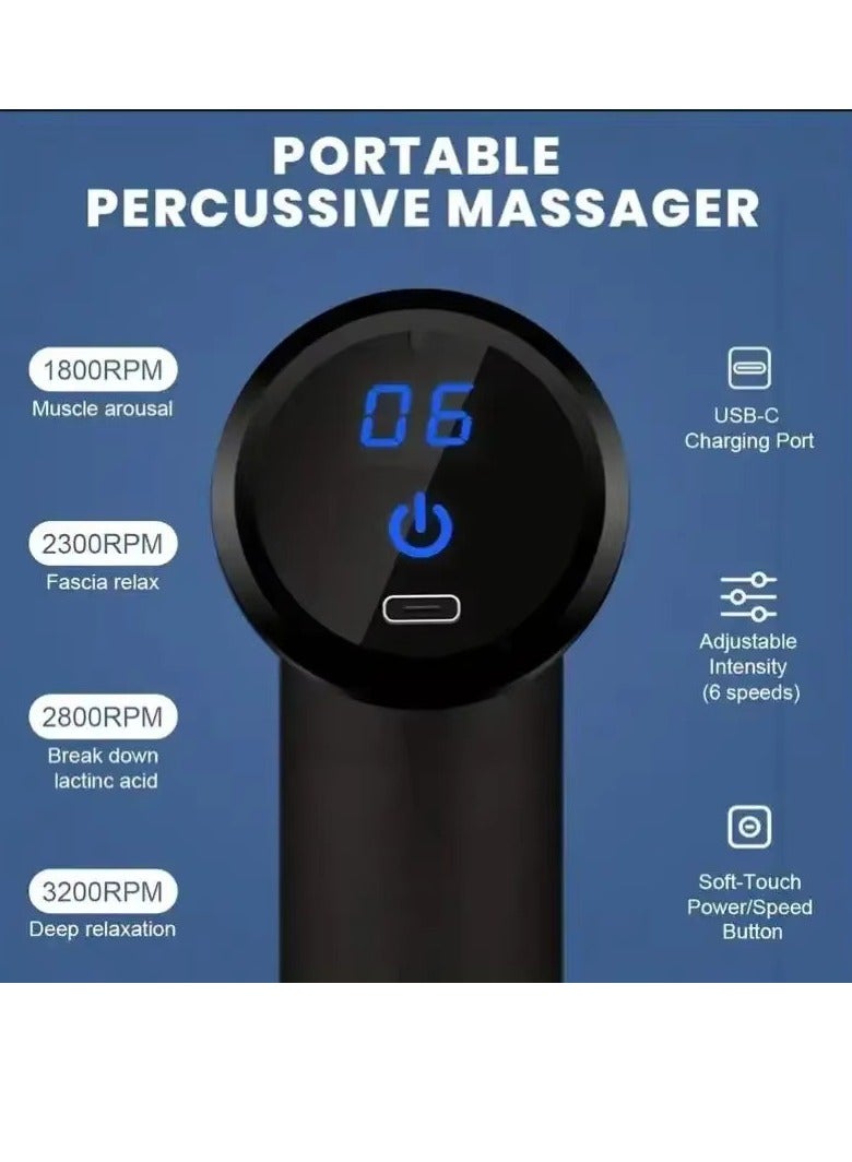 XINNUO Deep Tissue Massage Gun – 6-Speed Percussion Massager for Muscle Pain Relief & Recovery, Rechargeable & Portable - Image 2