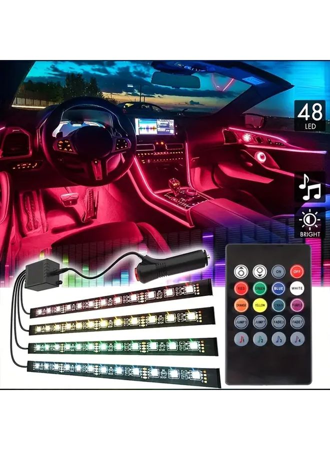 Black Colorful Ambient LED Light Strips For Car Interior Home Room Holiday Decoration - Image 3