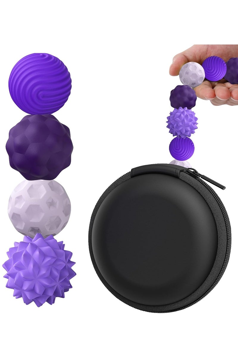 HALAMODO Silicone Magnetic Fidget Balls - 4 Pack Fidget Toys Stress Balls for Adults Sensory Stone Travel Toys for Calming,Autism and ADHD,Gifts for Classroom Kids Girls Boys Teens - Image 1