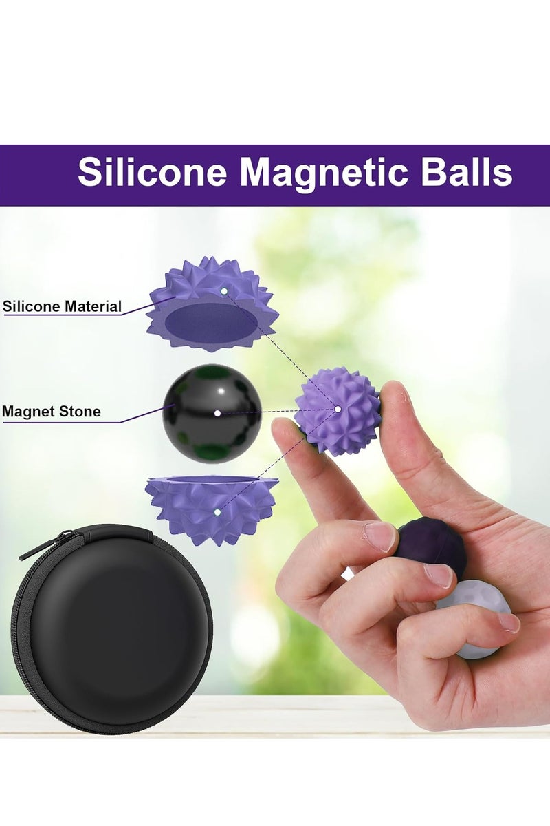 HALAMODO Silicone Magnetic Fidget Balls - 4 Pack Fidget Toys Stress Balls for Adults Sensory Stone Travel Toys for Calming,Autism and ADHD,Gifts for Classroom Kids Girls Boys Teens - Image 3
