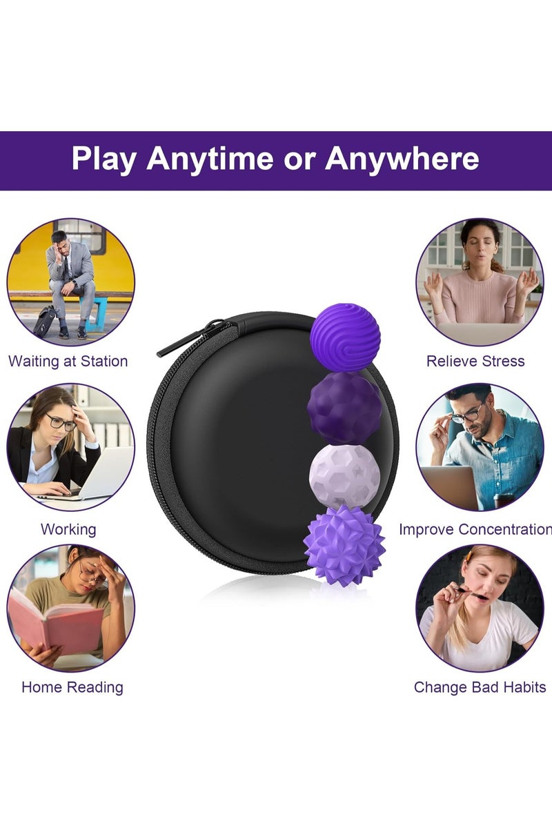 HALAMODO Silicone Magnetic Fidget Balls - 4 Pack Fidget Toys Stress Balls for Adults Sensory Stone Travel Toys for Calming,Autism and ADHD,Gifts for Classroom Kids Girls Boys Teens - Image 4