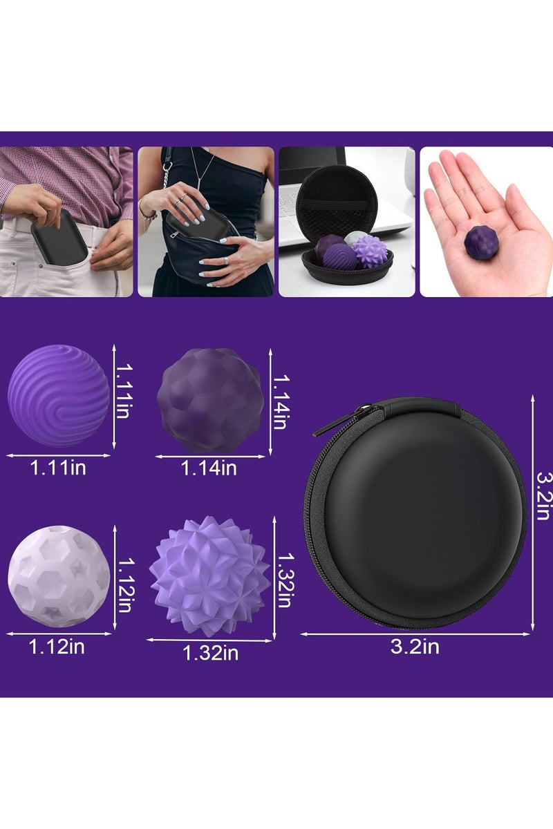 HALAMODO Silicone Magnetic Fidget Balls - 4 Pack Fidget Toys Stress Balls for Adults Sensory Stone Travel Toys for Calming,Autism and ADHD,Gifts for Classroom Kids Girls Boys Teens - Image 2