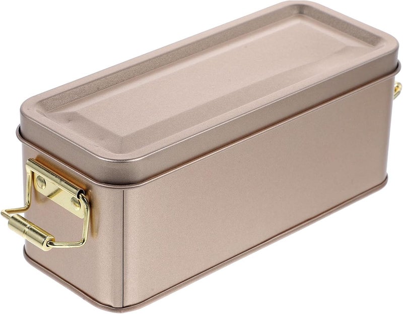 Homoyoyo Vintage Metal Cookie Box with Lid, Small Gold Pineapple Snack Storage Tin, Food-grade Canister for Candy, Biscuit, and Holiday Treat Organization - Image 1