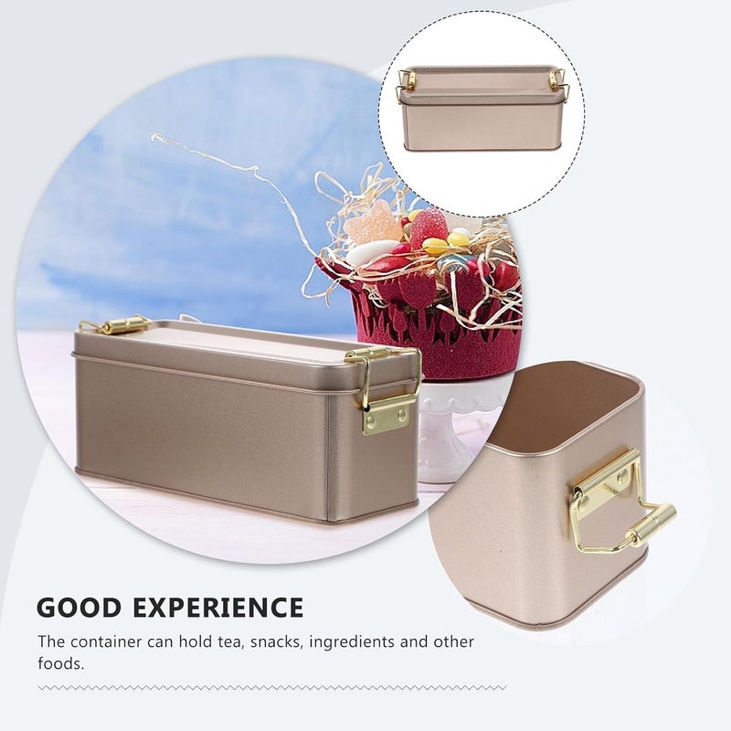 Homoyoyo Vintage Metal Cookie Box with Lid, Small Gold Pineapple Snack Storage Tin, Food-grade Canister for Candy, Biscuit, and Holiday Treat Organization - Image 3