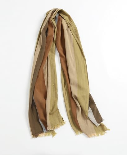 Jeelow 100 Cotton Lightweight Large Scarf Soft Shawl Wrap for Men Women with Frayed Edges (Earth Tones) - Image 2