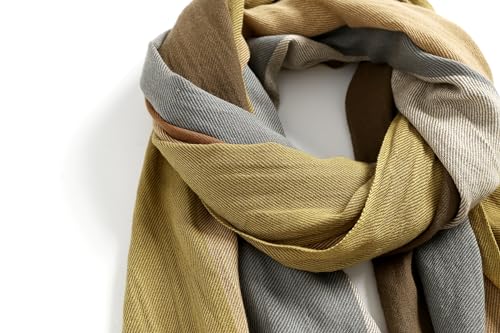 Jeelow 100 Cotton Lightweight Large Scarf Soft Shawl Wrap for Men Women with Frayed Edges (Earth Tones) - Image 3