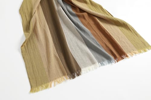 Jeelow 100 Cotton Lightweight Large Scarf Soft Shawl Wrap for Men Women with Frayed Edges (Earth Tones) - Image 4