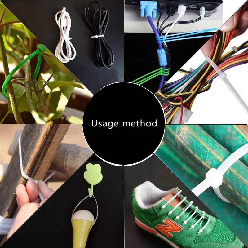 Loquat Uniqon Heavy Duty Set of 50 Pcs Ultra Strong Plastic 400 Mm Uv Resistant Industrial Grade Self Locking Wire Teeth Grip Nylon Zip Wire Fastener Organizer Tie Cable - Image 2