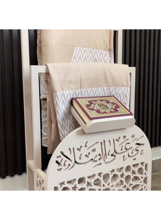 إيباسكت استاند صلاة استاند مصليات ومصحف من الخشب عالى الجودة (مقاس70سم*50سم )(لون ابيض) - Image 3