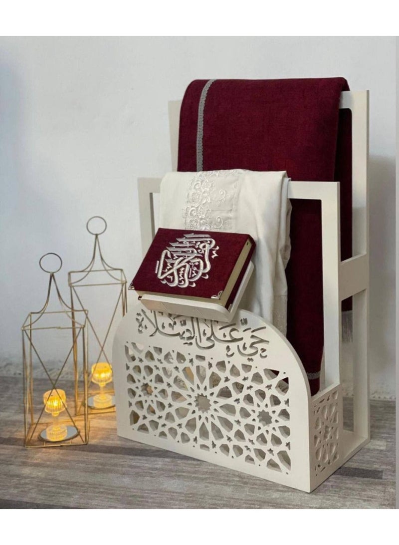 إيباسكت استاند صلاة استاند مصليات ومصحف من الخشب عالى الجودة (مقاس70سم*50سم )(لون ابيض) - Image 4