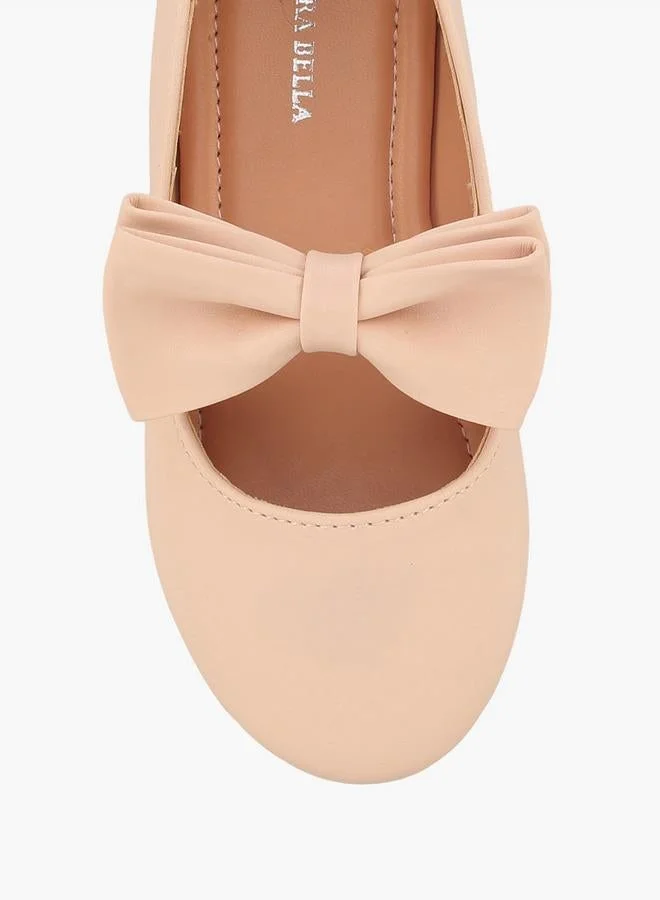 Flora Bella By Shoexpress BEIGE Girls Bow Accent Mary Jane Shoes for Women | Best Price UAE