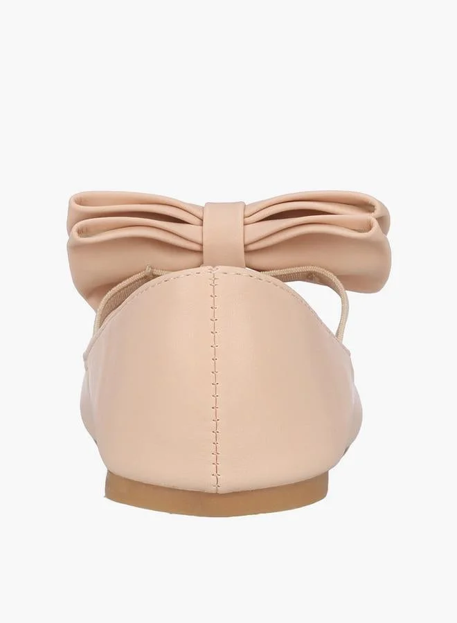 Flora Bella By Shoexpress BEIGE Girls Bow Accent Mary Jane Shoes for Women | Best Price UAE