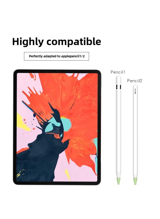 Apple Pen Tip Cover For Apple Pencil Pen Tip Silicone Protective Cover Stylus Non-slip Wear-resistant Pen Tip Shell-Color:Transparent White-(one Nude, Bulk, No Opp Bag)-Applicable Model:apple Pencil1/2 Universal Pen Case - Image 5