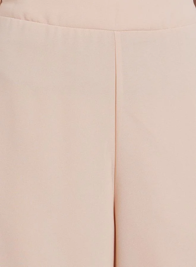 Styli Styli Elegant Cream Wide Leg Trousers