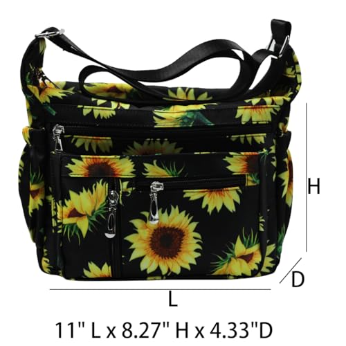 Fabuxry Purses and Shoulder Handbags for Women Crossbody Bag Messenger Bags (Floral-Sunflowers) - Image 3