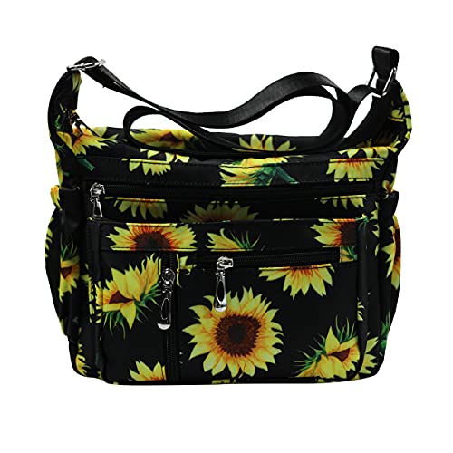 Fabuxry Purses and Shoulder Handbags for Women Crossbody Bag Messenger Bags (Floral-Sunflowers) - Image 1