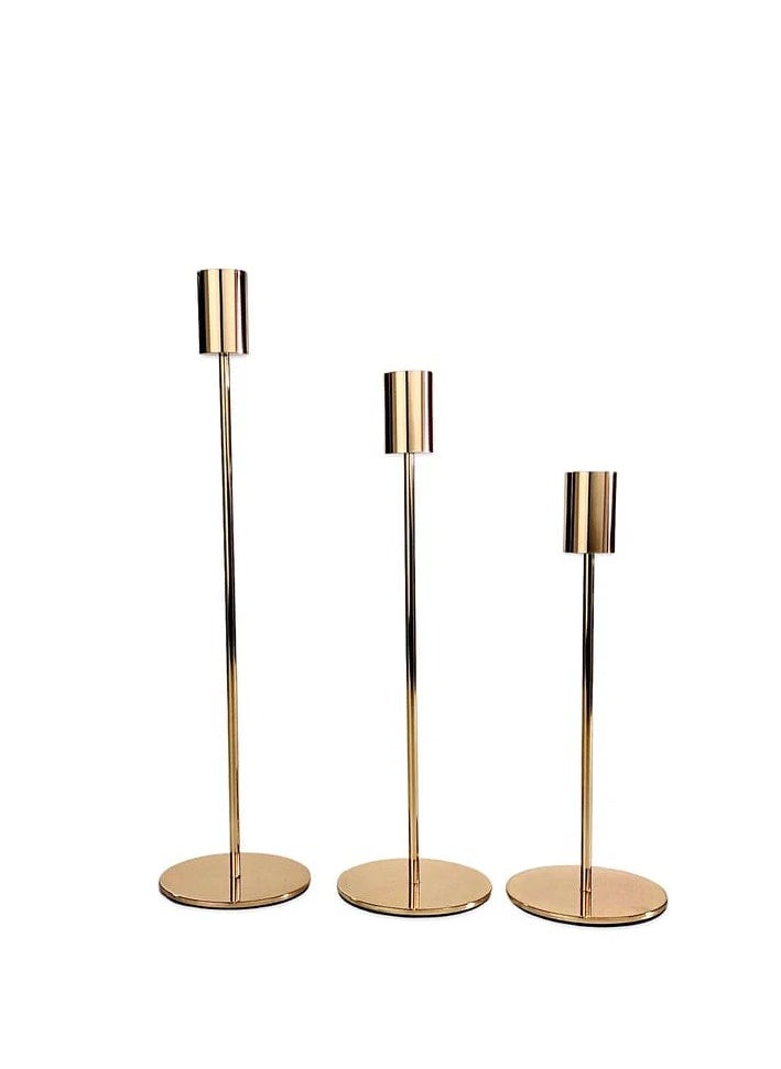 Generic Set of 3 Candle Holders Metal Candle Holders Tall Candlesticks  - Image 4